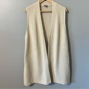 J. Jill Cream Knitted Open Vest No Buttons Size 1X